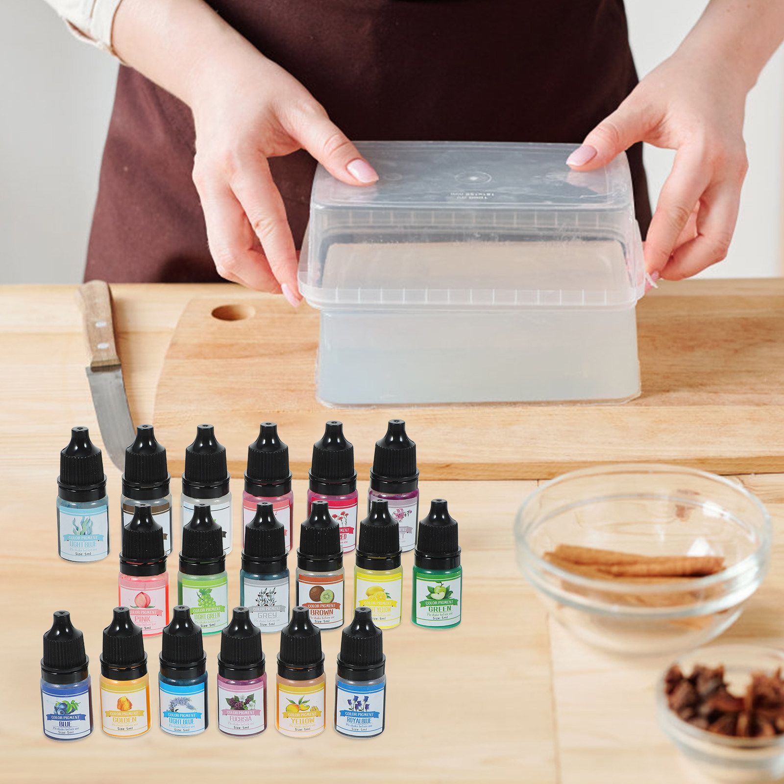 Soap Making Ins - 1 กล่อง สีผสมเรซินอีพ็อกซี่ สำหรับทำสบู่หอมแฮนด์เมด ปลอดภัยระดับพรีเมียม